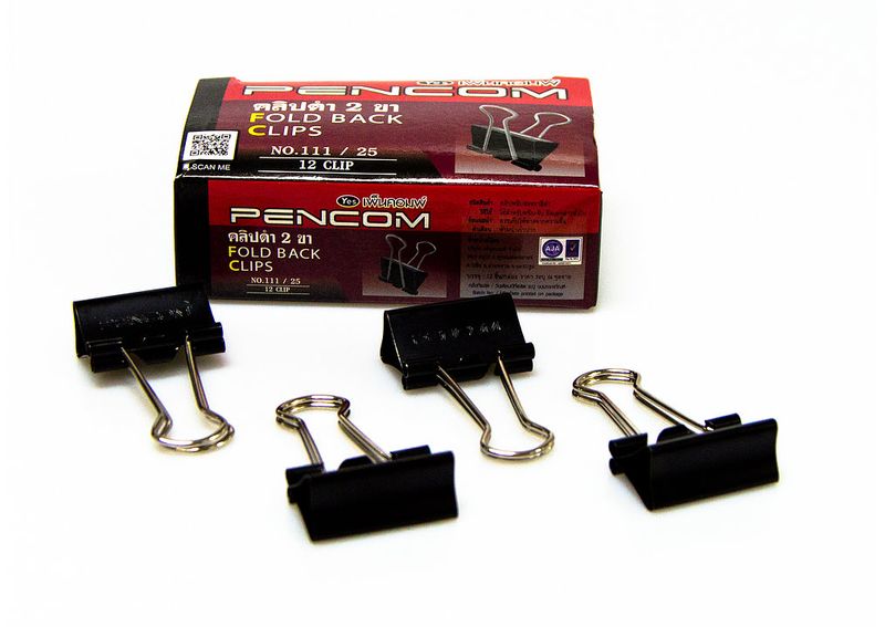Pencom 25mm Foldback clips - set of 12 (144 pieces)