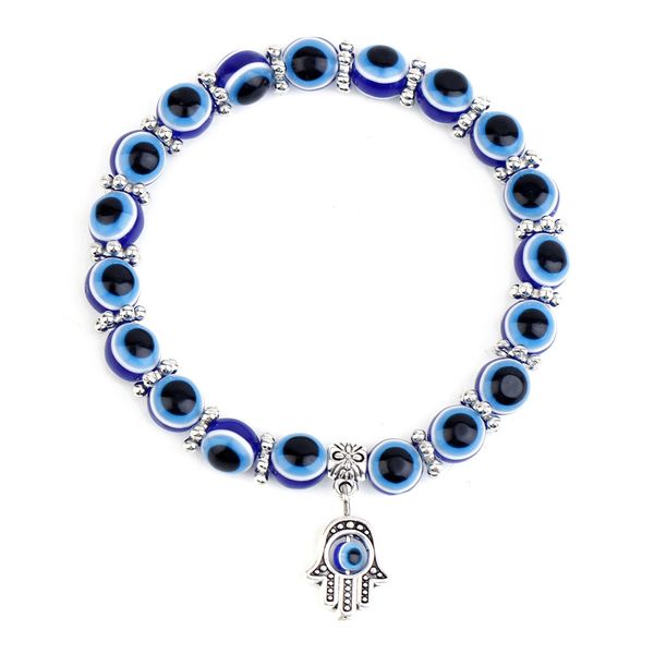 Hamsa Hand Evil Eye Bead Bracelet