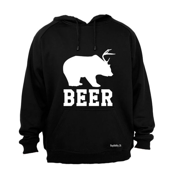 Beer - Bear + Deer - Hoodie - Black