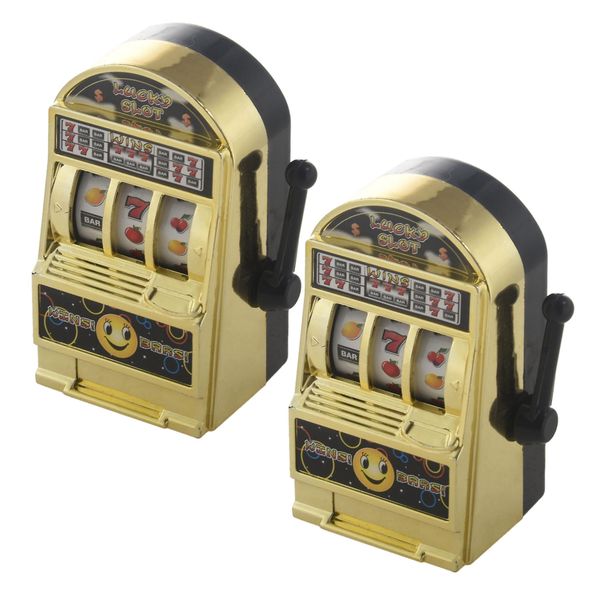 Gift Decor Portable Functioning Mechanical Mini Slot Machine Set of 2 (8cm)