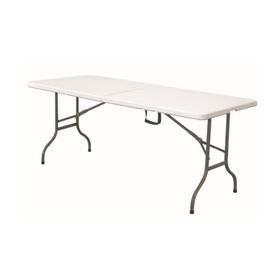 White 1.8m Byliable Folding Table 6ft Portable Heavy Duty Plastic Table ...