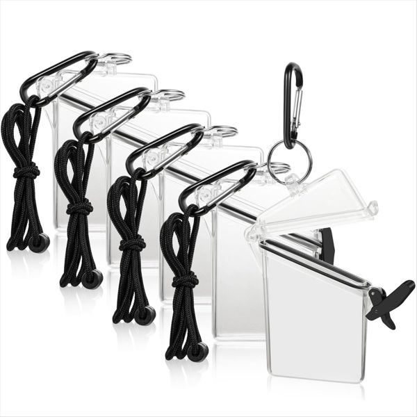 5 Pack Waterproof Id Badge Holder Case Clear Vertical Id Card Holder