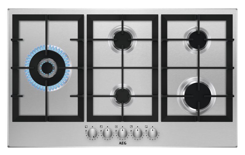AEG 90cm 5 burner gas hob