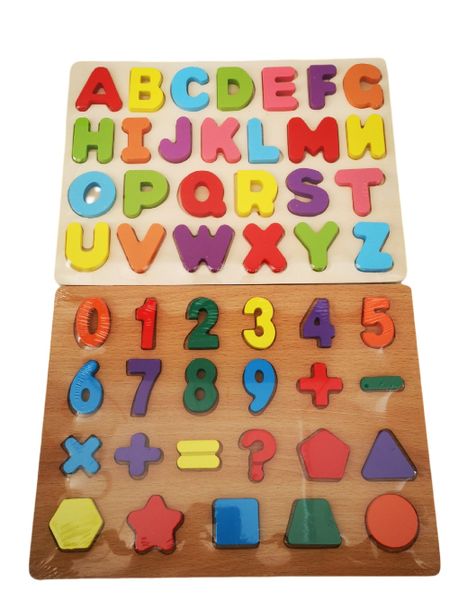 Educational Wooden Alphabet, Numbers &amp; Shape Set