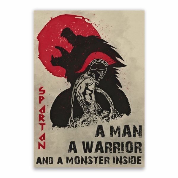 Spartan Warrior Quote Poster - A1