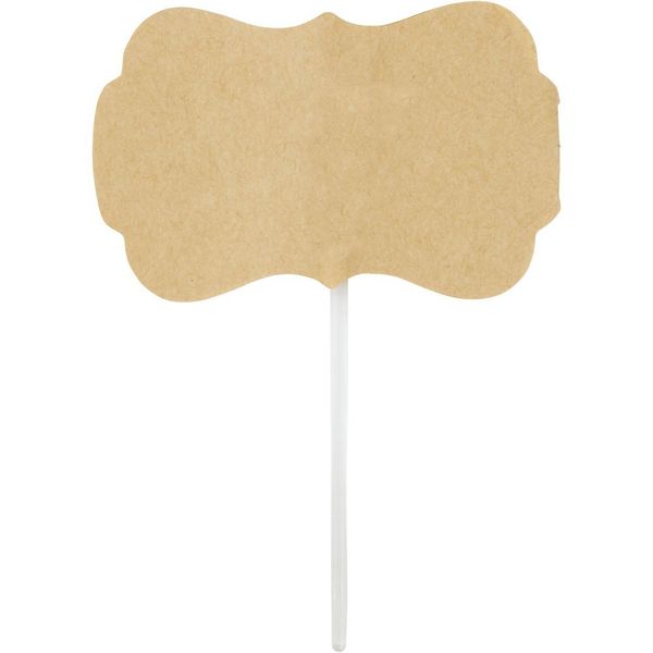 Wilton 24 Piece Kraft Paper Unbleached Customizable Fun Border Cupcake Picks