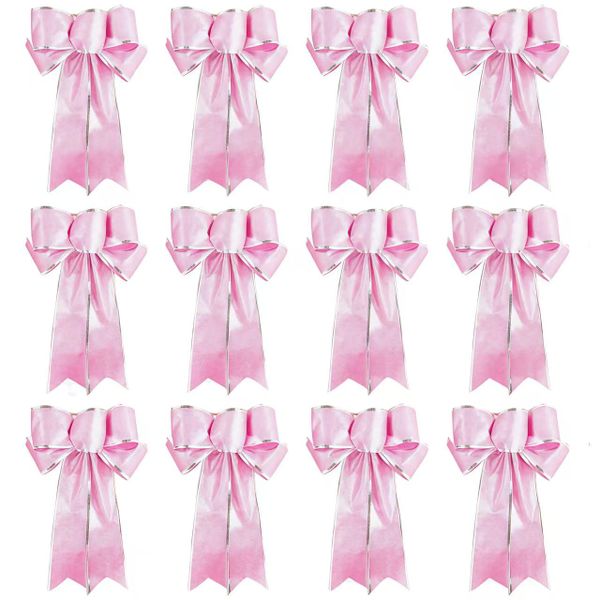 12pcs 25cm Big Bow Christmas Decorations Set for Christmas Tree/Gifts DIY