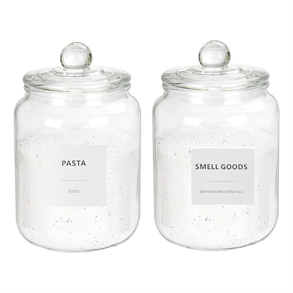 2Pcs Half Gallon Glass Jars For Laundry Detergent (67 Oz) 24 Labels