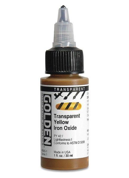 High Flow Acrylics by GOLDEN, 30ml / 1fl.oz - Trans Yellow Iron Oxide