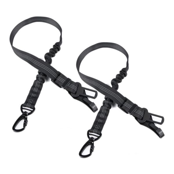 2 Pack Adjustable Premium Dog Bungee Seatbelt