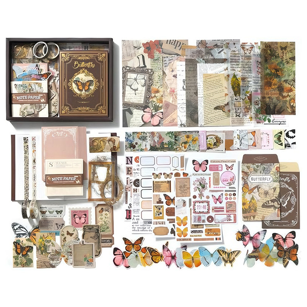140Pcs Aesthetic Journaling/Scrapbooking Supplie Kit for Notebook Art Craft