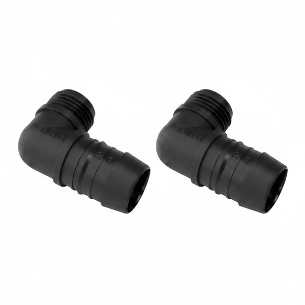 Emjay 40mm Male Elbow Fitting for Low-Density Polyethylene Pipes - 2 Pack