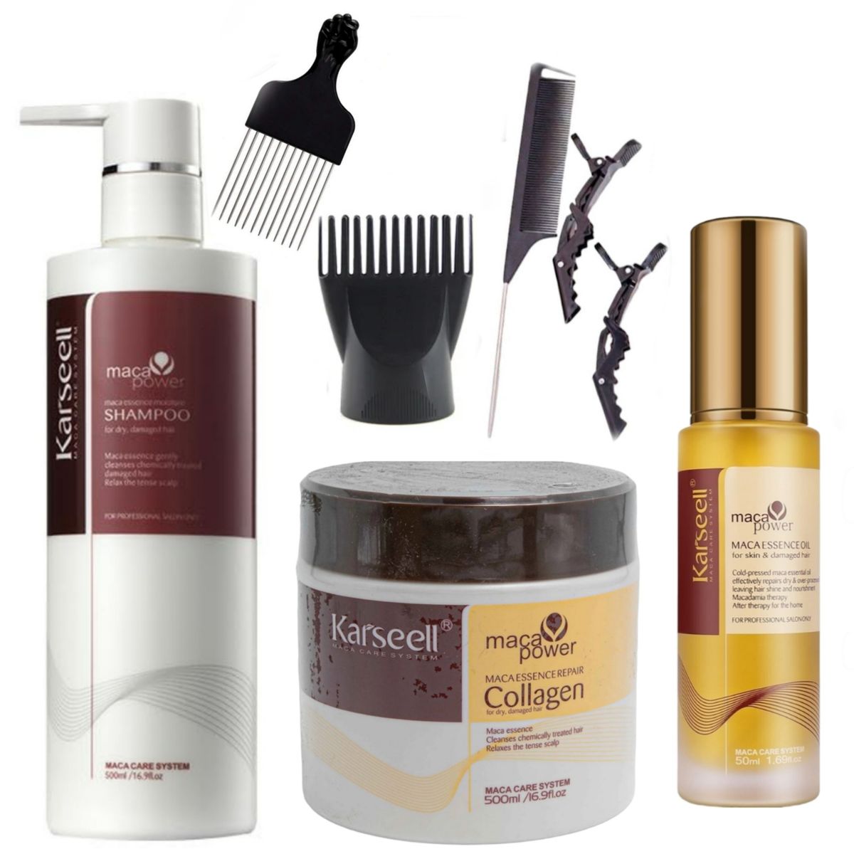 Karseell Maca Essence Repair Collagen Kit with Hair Dryer Nozzle