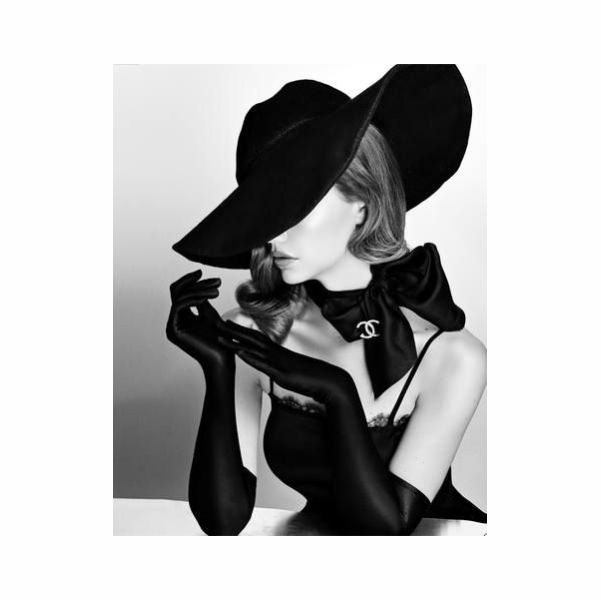 Chanel Lady in Black &amp; White Poster A1