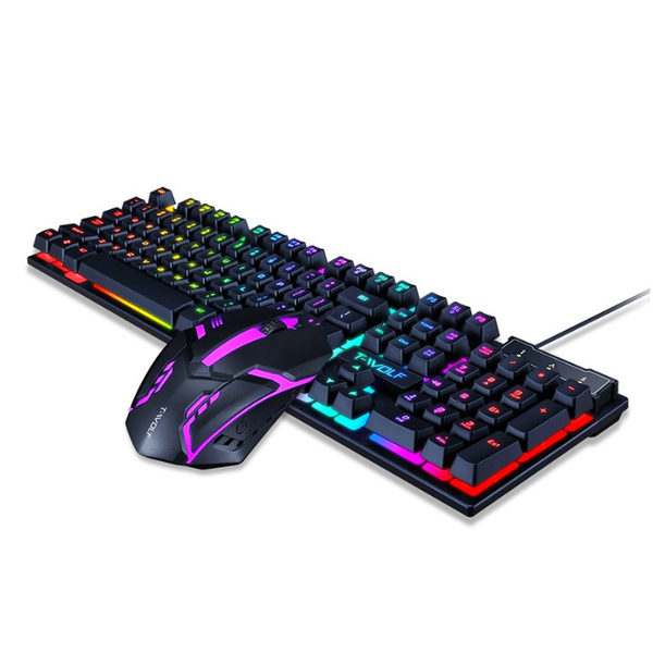 T-Wolf T20 Rainbow Backlit Gaming Keyboard.