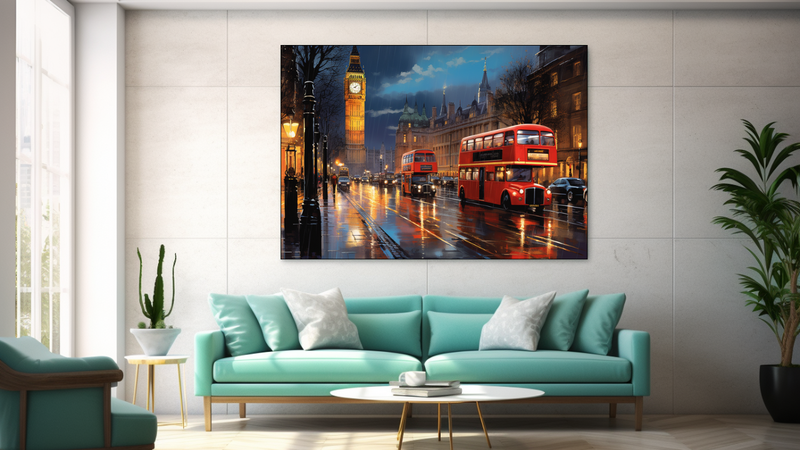 Canvas Wall Art - London Streets At Dusk - JT0001