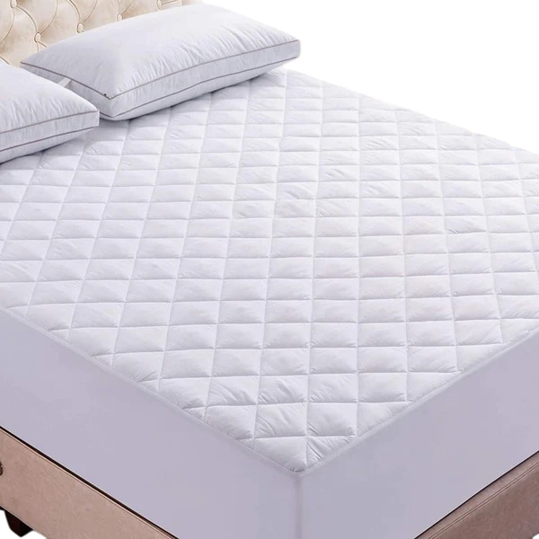 MAMS Quilted Mattress Protector Cover - Queen Size 230x235 cm, White