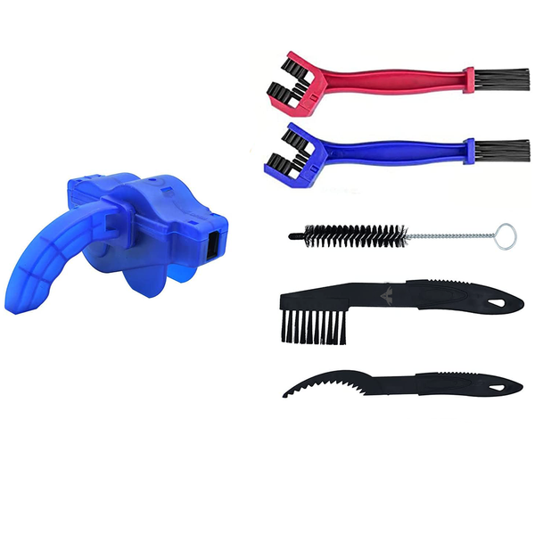 6 Piece Bicycle Cleaner Portable Bike Chain Cleaning Tool Set
