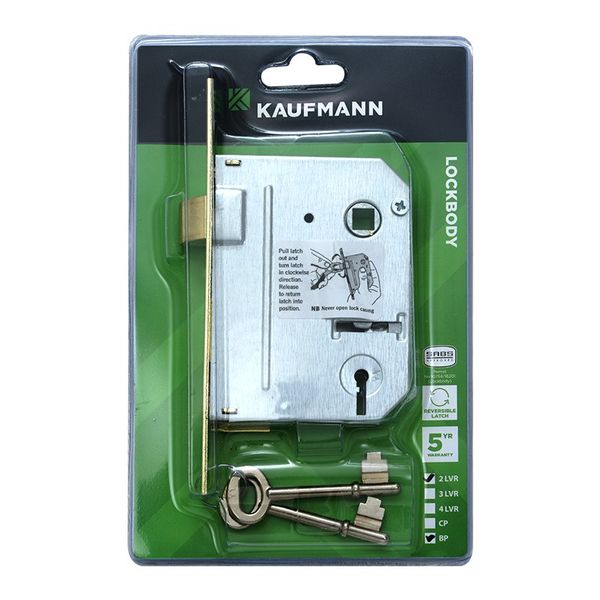 Kaufmann - Lockbody 2 Lever Sabs - Brass Plated - Bulk Pack of 3