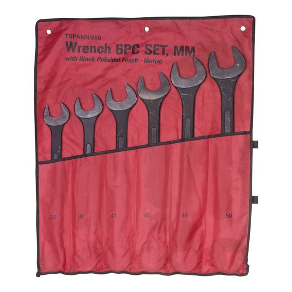 6 Pieces Black Oxide Jumbo Wrench Set (Metric Carbon Steel)