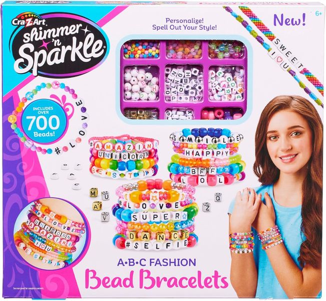 Shimmer &amp; Sparkle ABC Fashion Bead Bracelets