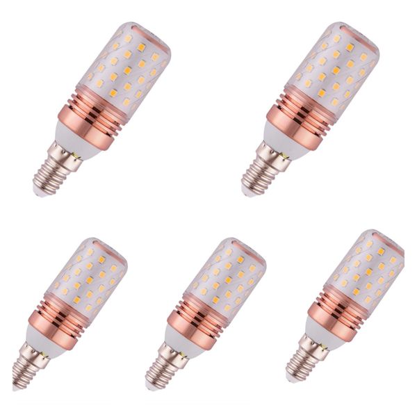 5 Pack - 7W LED Corn Bulb E14 Cool White