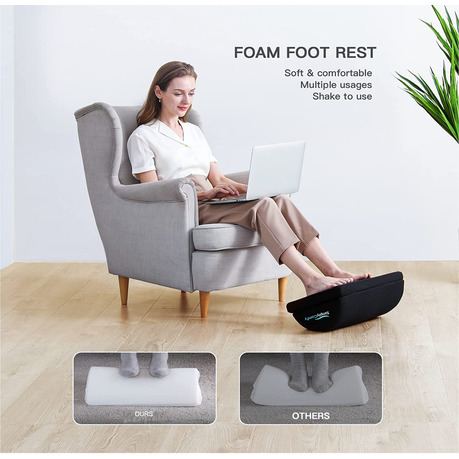 Cozy Ergo Adjustable Foot Rest Ergonomic Under Desk Footrest with 2 Adjustable Height - Foam Foot Rest Under Desk for Leg Support and Knee Pain Relief