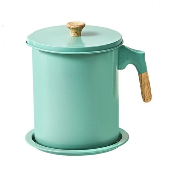 1.7 L Stainless Steel Grease Filter Oil Strainer Pot Container - Mint