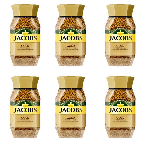 Jacobs Kronung Gold Instant Coffee - 6 x 200g