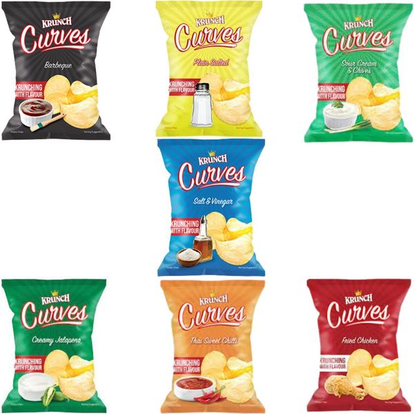 Krunch Potato Chip Curves Assorted 48 x 30g