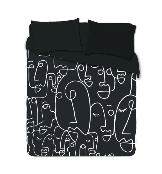 White On Black - Duvet Cover Set image