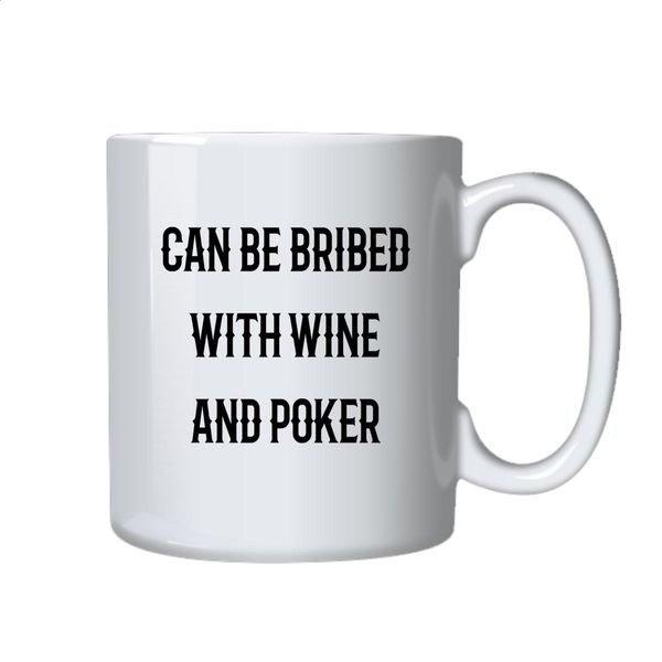 Wine and Poker Coffee Mug - Best Funny Novelty Cup Gift Ideas for Players