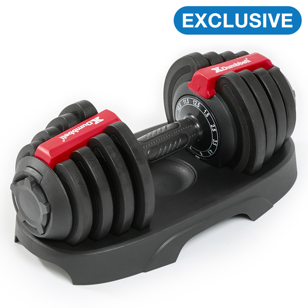 XDumbbell Patented 12.5KG Adjustable Dumbbell - 1.5 to 12.5KG -11 Weight Increments