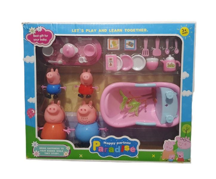 Happy Partner Paradise- Peppa P Bathing And Eating Playset