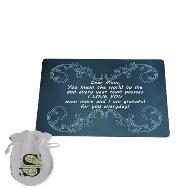 Engraved Aluminium Inspiration Card - Mom you mean the world to me