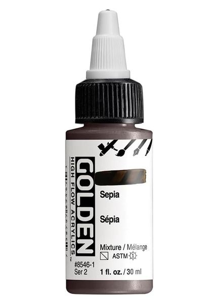 High Flow Acrylics by GOLDEN, 30ml / 1fl.oz - Sepia