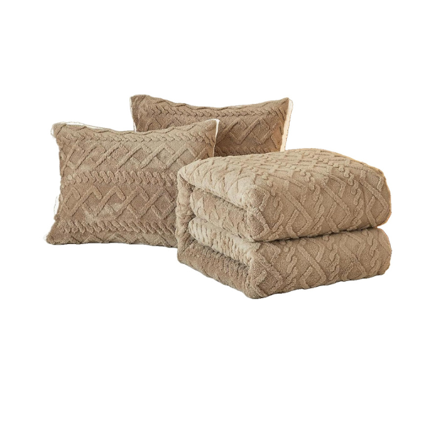 NALM Geometric Sherpa Comforter Sets - 5 Piece