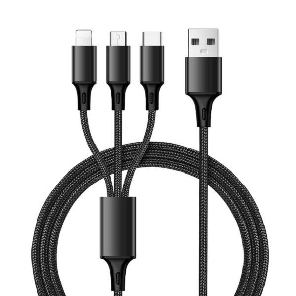 USB Cell Charger Cable Fast Charging 3 In 1