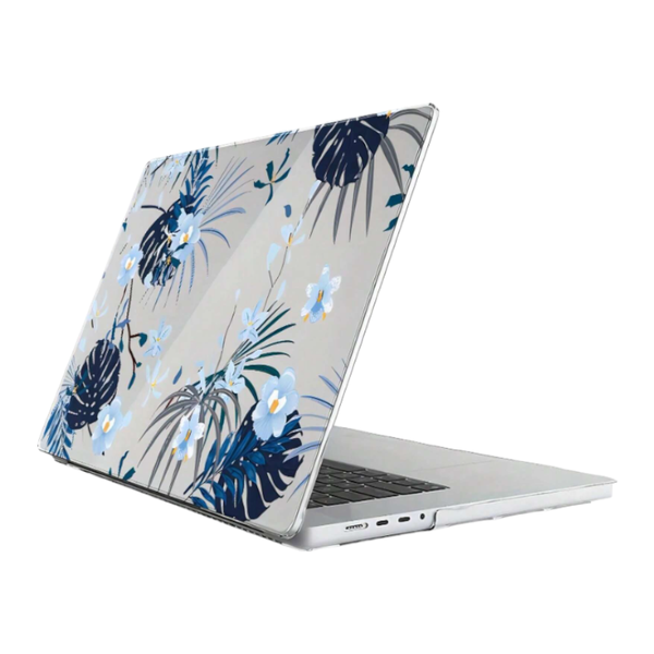 Floral Pattern Printed Protective Case For MacBook Air M2 2022 - Blue