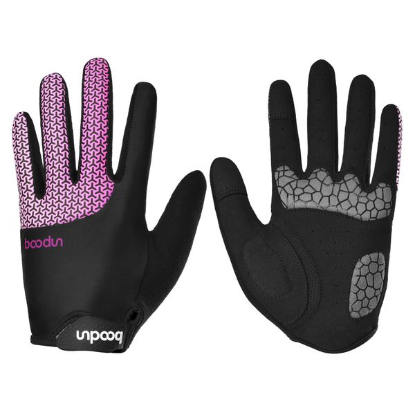 Boodun Full Finger Cycling Gloves Pink/Black