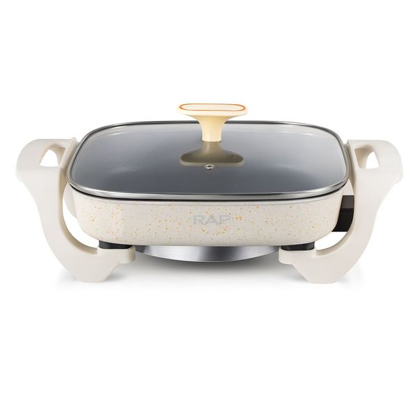 RAF 5L Electric Hot Pot &amp; Frying Pan - Multifunctional Non-Stick Cooker