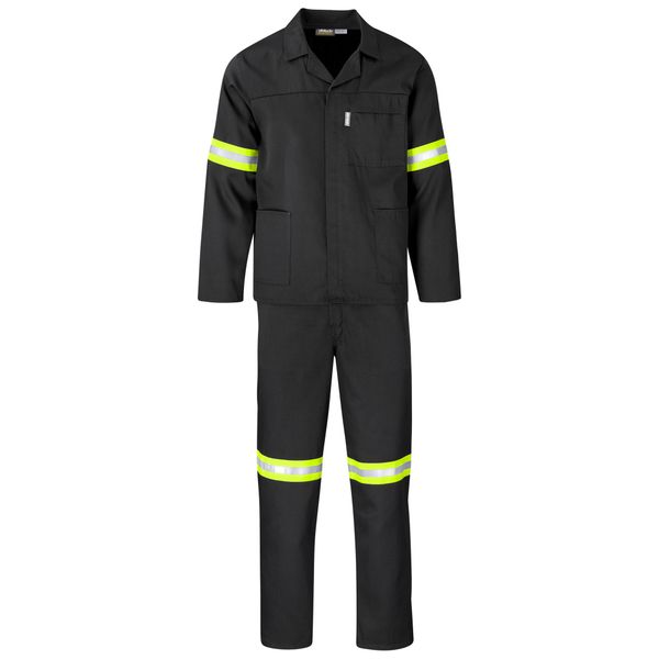 Trade Polycotton Conti Suit - Reflective Arms &amp; Legs - Yellow Tape