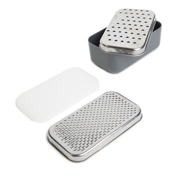 Essentials - Grater With Container - Black