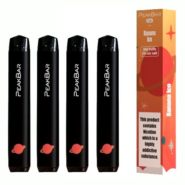 Peak Bar Disposable Vape Pen - 2ml - 800 Puffs - Banana Ice - 4 Pack