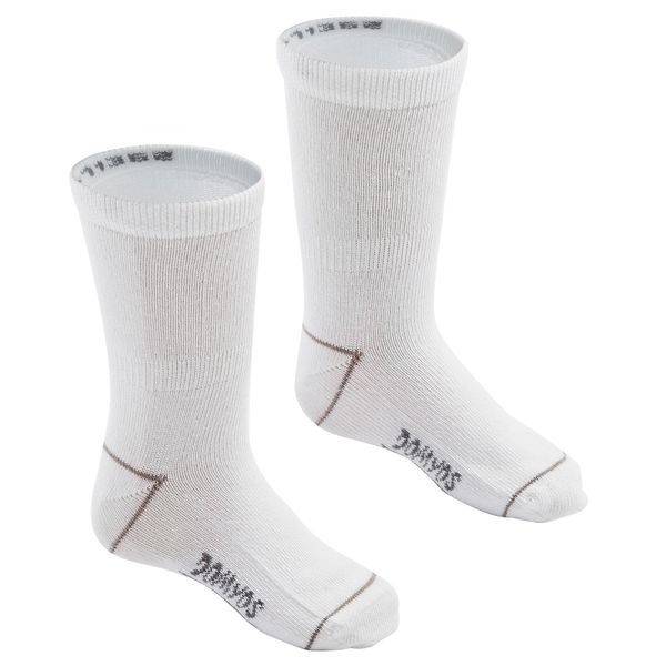 Domyos Kids' Basic Mid Socks Twin-Pack - White