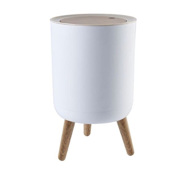 Nordic style high foot trash can