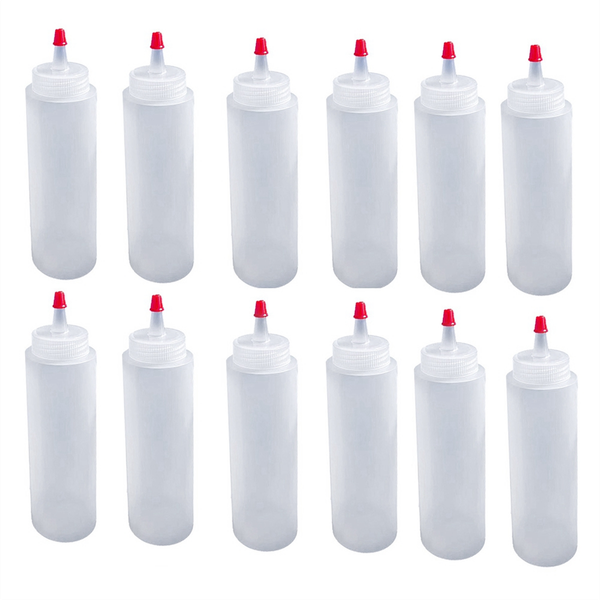 12Pcs 16 Ounce Plastic Squeeze Condiment Bottles For Ketchup Bbq