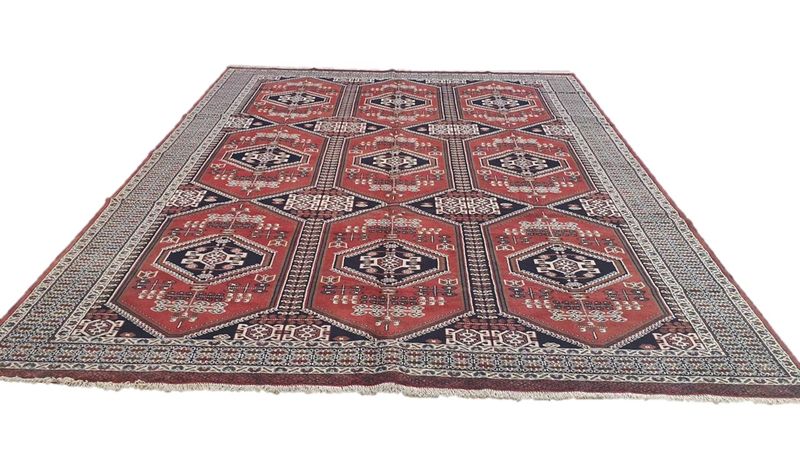 Persian Turkaman Carpet 385cm x 300cm Hand Knotted- Heerat Carpets