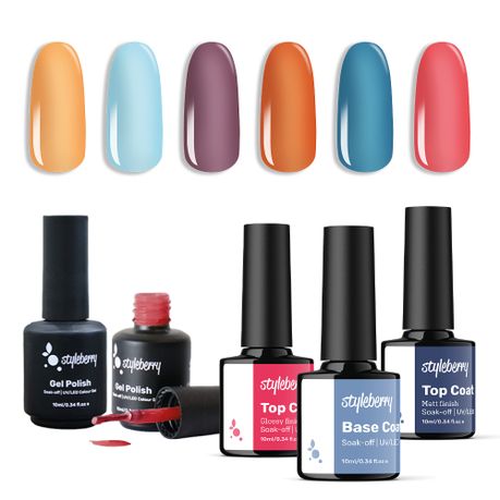 Styleberry 6 Gel Polish with 3 Pieces Essential Set Image