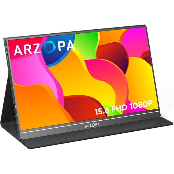 Arzopa - 15.6" Full HD 1080P IPS Screen - Portable Monitor with Smart Cover